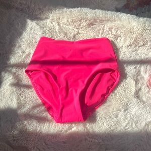 lululemon deep sea high waist bottom neon bright pink